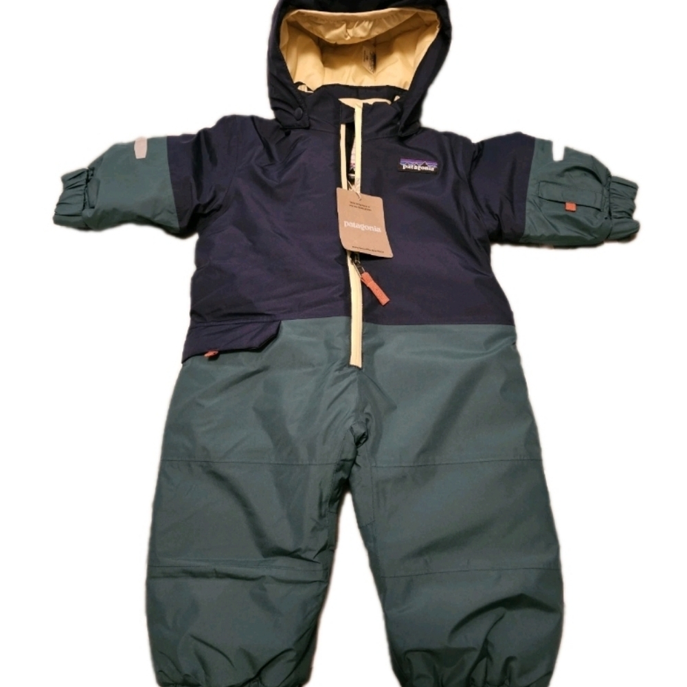 NWTS Patagonia Baby Snow Pile 1 Piece Navy/Green 3-6 Months RETAIL $219